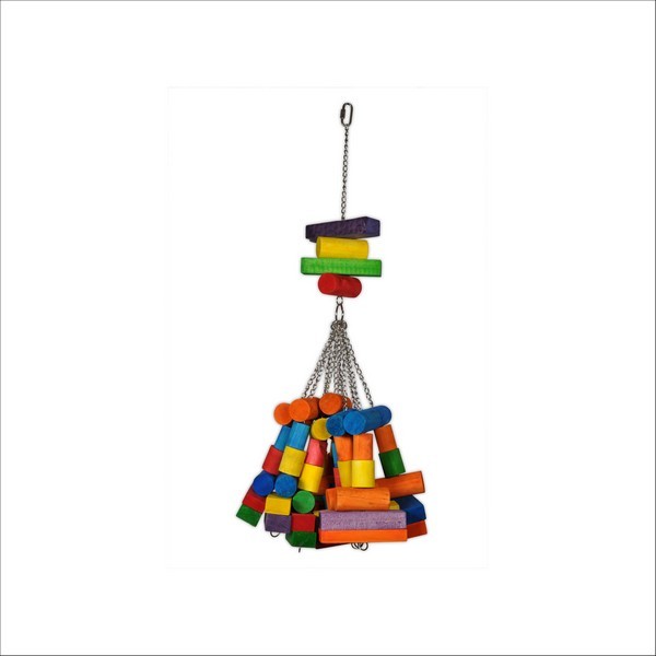 Jouet Pour Oiseaux En Bois Gros Cubes Multicolore Vadigran