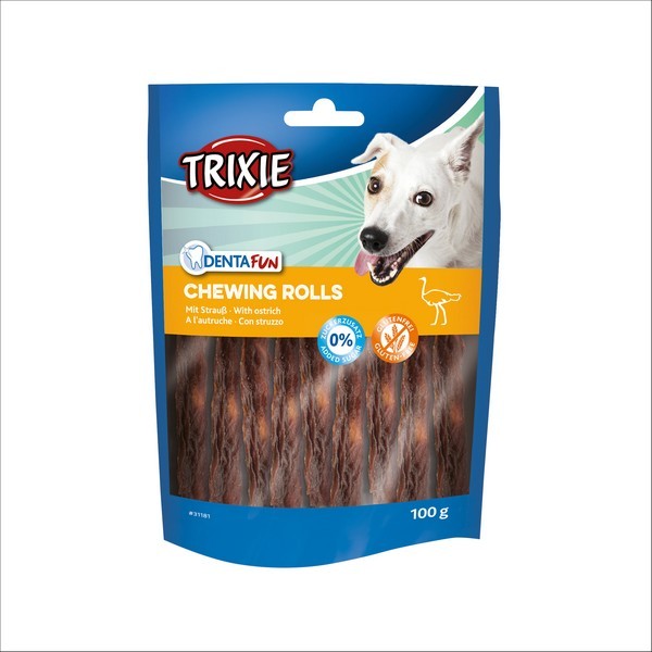 Friandises Pour Chien Ostrich Chewing Rolls Sans Gluten Trixie
