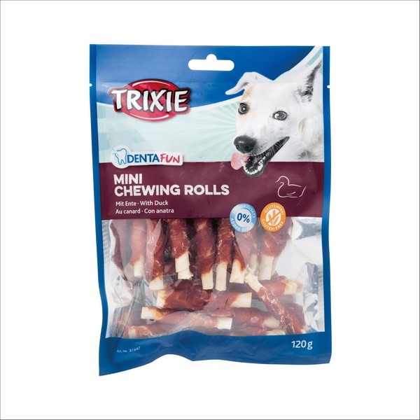 Friandises Pour Chien Denta Fun Mini Duck Chewing Rolls Sans Gluten Trixie