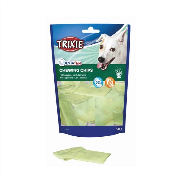 Friandises Pour Chien Denta Fun Spirulina Chewing Chips Sans Gluten Trixie