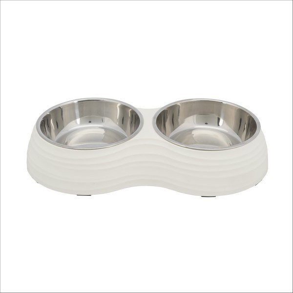 Set De Gamelles Mélamine/Acier Inoxydable Pour Chien Trixie