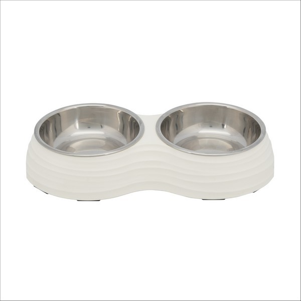 Set De Gamelles Mélamine/Acier Inoxydable Pour Chien Trixie