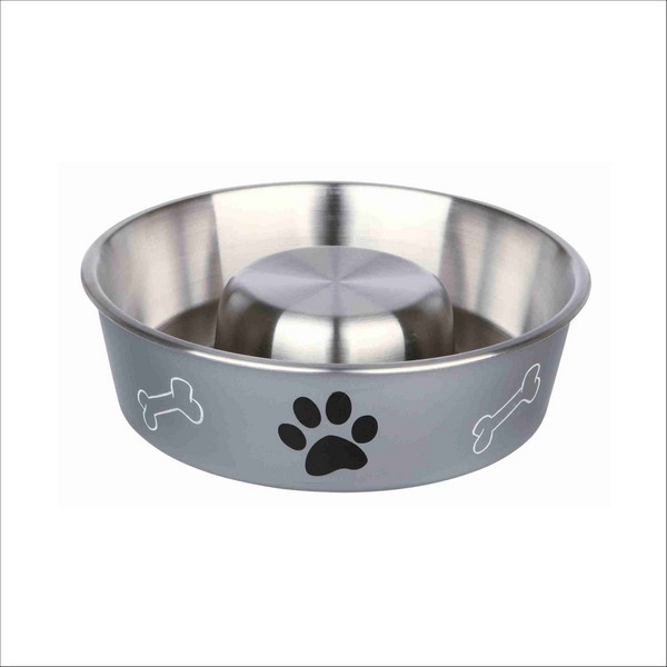 Slow Feed Gamelle En Acier Inox Pour Chien Trixie