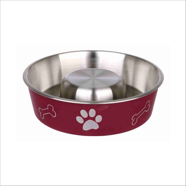 Slow Feed Gamelle En Acier Inox Pour Chien Trixie