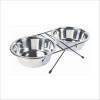 Set De 2 Gamelles En Acier Inox Pour Chien Trixie