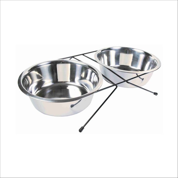 Set De 2 Gamelles En Acier Inox Pour Chien Trixie