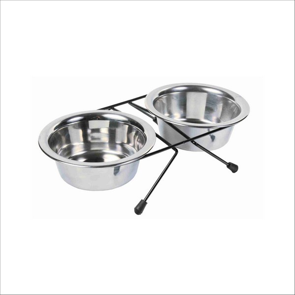 Set De 2 Gamelles En Acier Inox Pour Chien Trixie