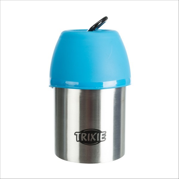 Gourde Avec Gamelle En Acier Inoxydable / Plastique Pour Chien Trixie