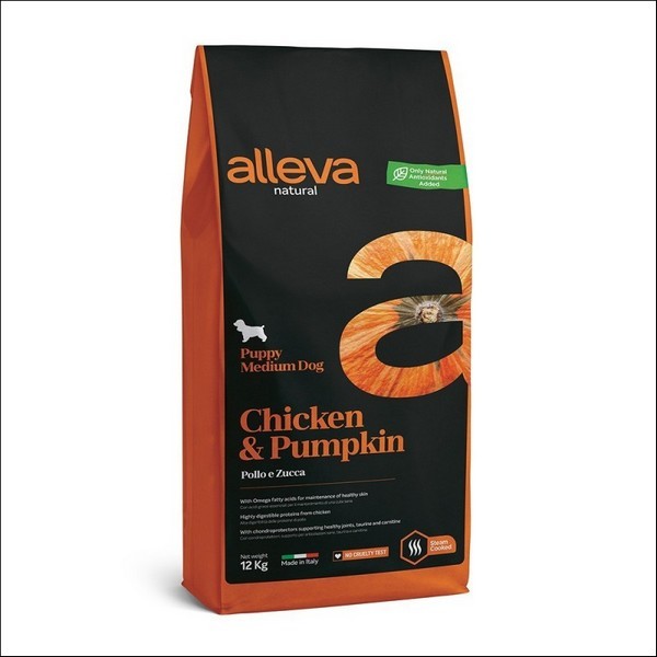 Croquettes Au Poulet & Au Potiron Pour Chiot Medium - Alleva Natural