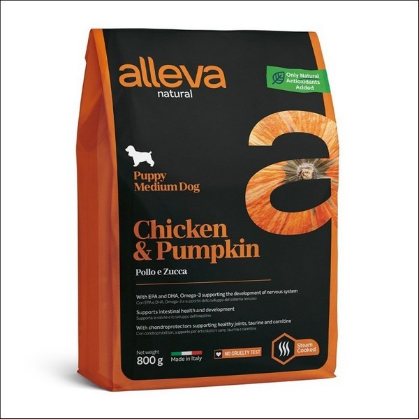 Croquettes Au Poulet & Au Potiron Pour Chiot Medium - Alleva Natural