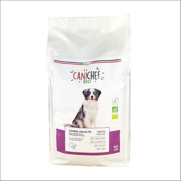 CANICHEF - Croquettes A La Volaille Pour Chien De Moyenne & Grande Race Sans Céréales BIO