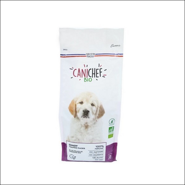 CANICHEF - Croquettes A La Volaille Pour Chiot Sans Céréales BIO
