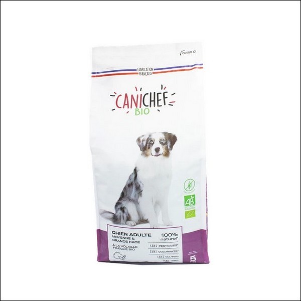 CANICHEF - Croquettes A La Volaille Pour Chien De Moyenne & Grande Race Sans Céréales BIO