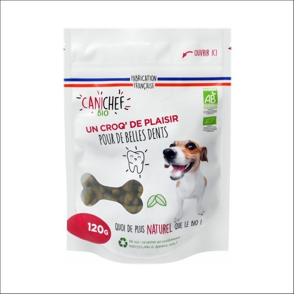 CANICHEF - Friandises BIO Pour Chien Au Goût Volaille Spécial Hygiène Bucco-Dentaire