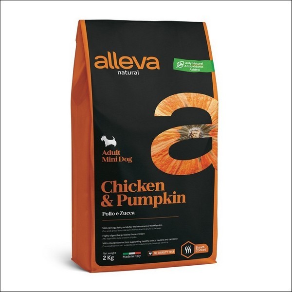 Croquettes Au Poulet & Au Potiron Pour Chien Adulte Mini - Alleva Natural