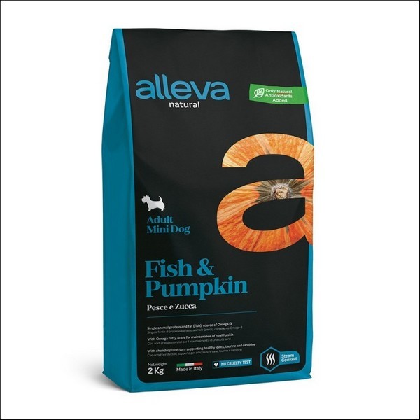 Croquettes Au Poisson & Au Potiron Pour Chien Adulte Mini - Alleva Natural