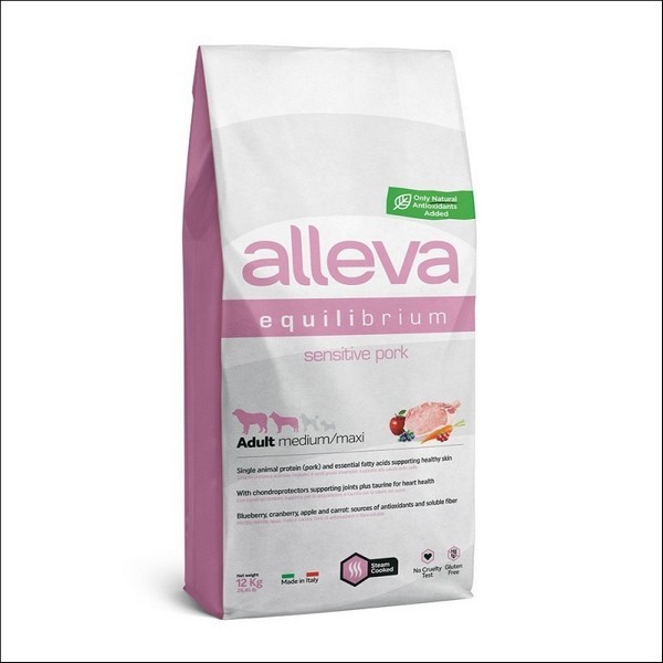 Croquettes Digestion Sensible Au Porc Pour Chien Adulte Toutes Races - Alleva Equilibrium