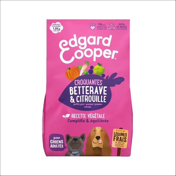 Edgard & Cooper Croquettes Végétariennes Croquantes Betterave & Citrouille Pour Chien Adulte
