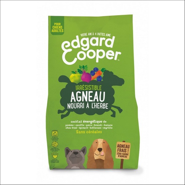 Edgard & Cooper Agneau Frais Nourri A L'Herbe Sans Céréales Hypoallergéniques Pour Chien Adulte