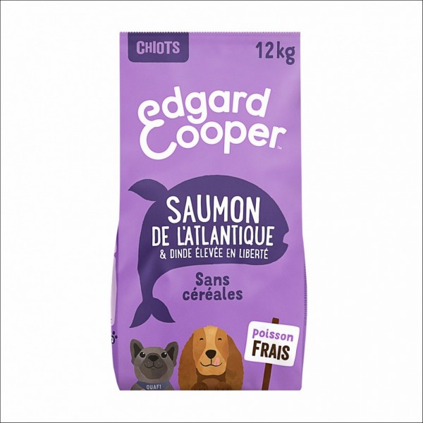 Edgard & Cooper Croquettes Naturelles Au Saumon Frais De l'Atlantique & Dinde Élevée En Plein Air Sans Céréales Pour Chiot