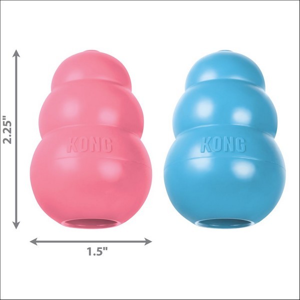 Jouet KONG Puppy Rose Ou Bleu Pour Chiot 4 Tailles - Ultra-Durable