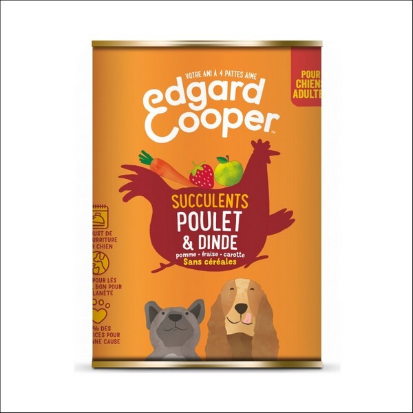 Edgard & Cooper Boîte Poulet & Dinde Pour Chien Adulte
