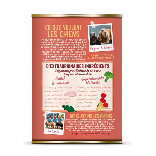 Edgard & Cooper Boîte Poulet & Saumon Pour Chien Sénior