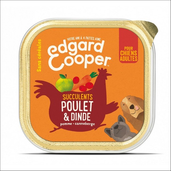 Edgard & Cooper Barquette Poulet & Dinde Pour Chien Adulte
