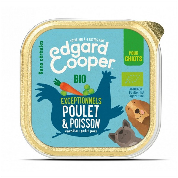 Edgard & Cooper Barquette Poulet & Poisson Bio Pour Chiot