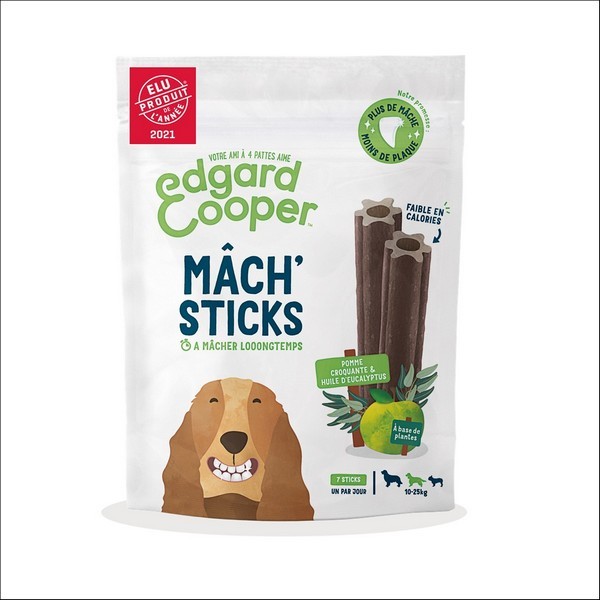 Edgard & Cooper Stick Dentaire Mâch'sticks Eucalyptus & Pomme Pour Chien