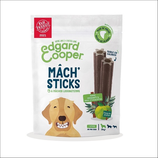 Edgard & Cooper Stick Dentaire Mâch'sticks Eucalyptus & Pomme Pour Chien