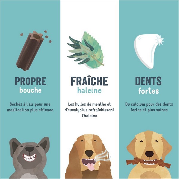 Edgard & Cooper Stick Dentaire Mâch'sticks Menthe & Fraise Pour Chien