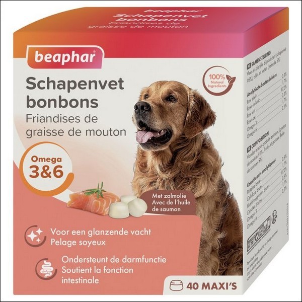 Friandises A La Graisse De Mouton & A L'Huile De Saumon Pour Chien Beaphar