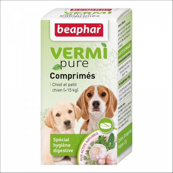 VERMIpure, Comprimés Aux Plantes Chiot & Petit Chien (- de 15kg) Beaphar