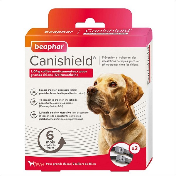 Canishield, Collier Anti-Phlébotome, Anti-Tique & Anti-Puce Beaphar
