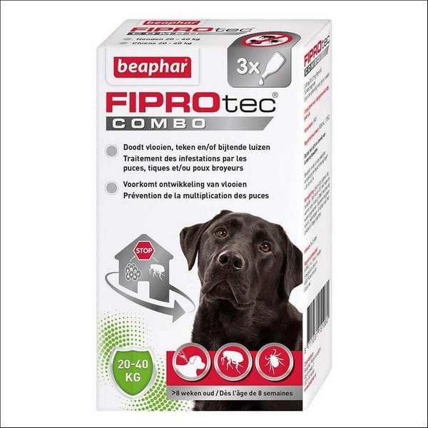 FIPROtec Combo, Pipettes Antiparasitaire Puces & Tiques Pour Chien Beaphar