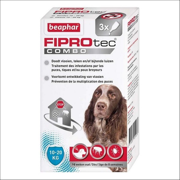 FIPROtec Combo, Pipettes Antiparasitaire Puces & Tiques Pour Chien Beaphar