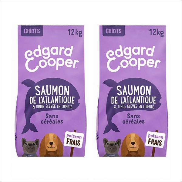 Edgard & Cooper Croquettes Naturelles Au Saumon Frais De l'Atlantique & Dinde Élevée En Plein Air Sans Céréales Pour Chiot