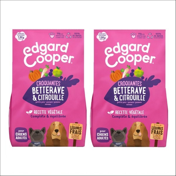 Edgard & Cooper Croquettes Végétariennes Croquantes Betterave & Citrouille Pour Chien Adulte