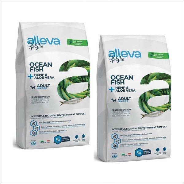Croquettes Sans Céréales Au Poisson, Cannabis Sativa & Aloe Véra Pour Chien Adulte Mini - Alleva Holistic