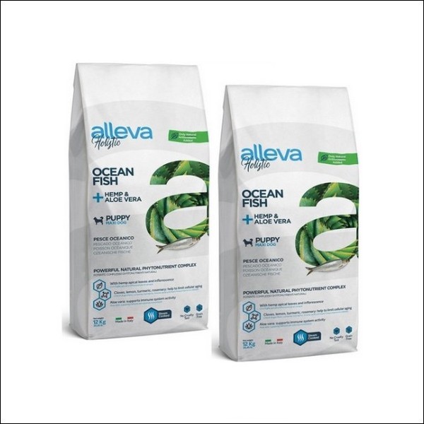 Croquettes Sans Céréales Au Poisson, Cannabis Sativa & Aloe Véra Pour Chiot Maxi - Alleva Holistic