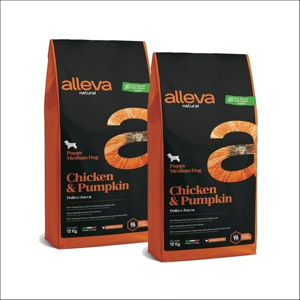 Croquettes Au Poulet & Au Potiron Pour Chiot Medium - Alleva Natural