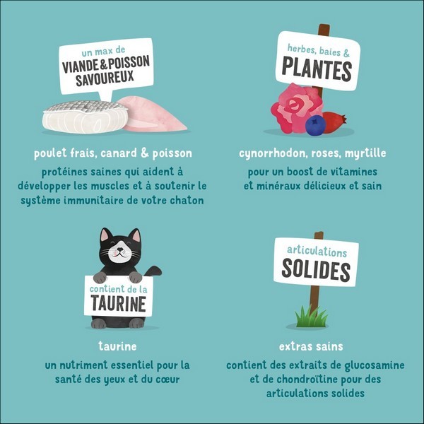 Edgard & Cooper Croquettes Poulet, Canard Frais Élevés En Plein Air & Poisson Blanc MSC Frais Sans Céréales Pour Chaton