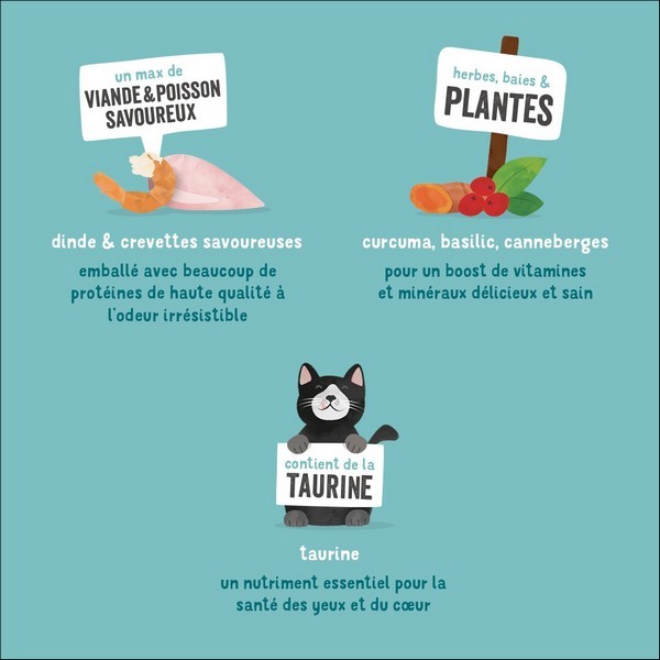 Edgard & Cooper Barquette A La Dinde & Aux Crevettes Sans Céréales Pour Chat Adulte