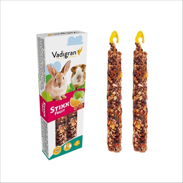 Lot De 2 Baguettes A Ronger Vadigran StiXX Pour Lapins & Cochons D'Inde