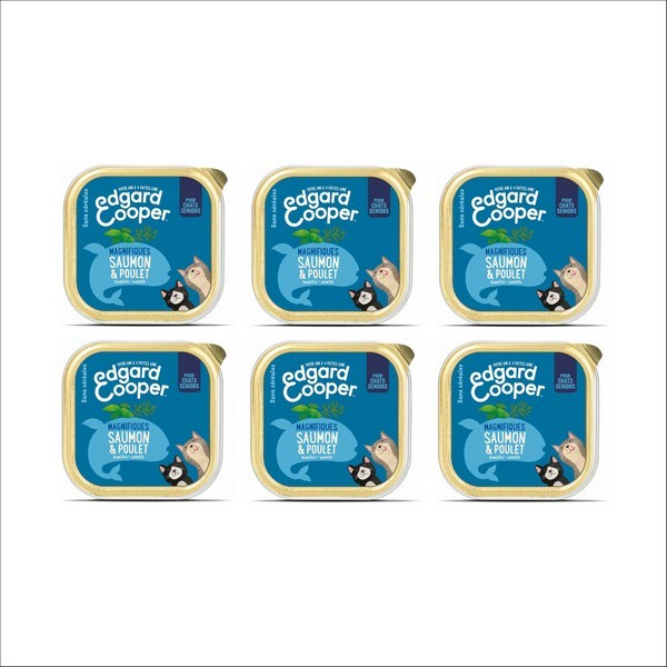 Edgard & Cooper Barquette Au Poulet & Au Saumon Sans Céréales Pour Chat Sénior