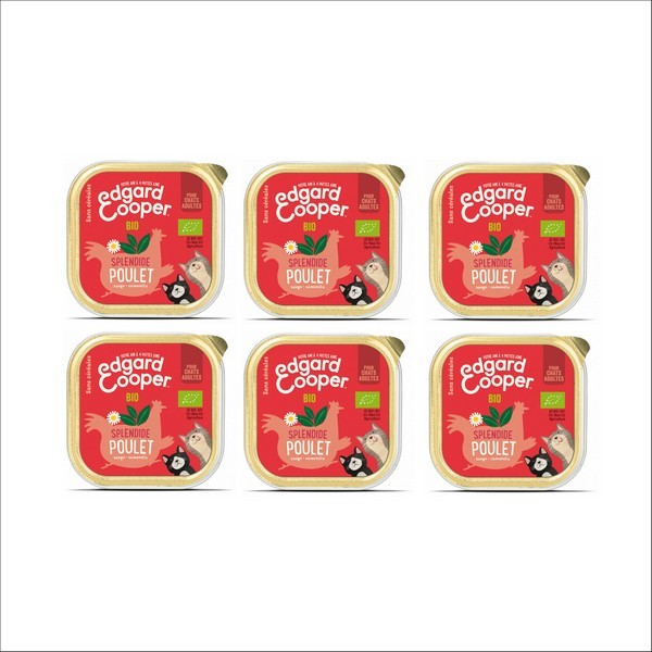 Edgard & Cooper Barquette Au Poulet Biologique Sans Céréales Pour Chat Adulte