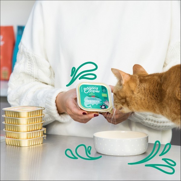 Edgard & Cooper Barquette Au Poisson & Au Poulet Biologiques Sans Céréales Pour Chat Adulte