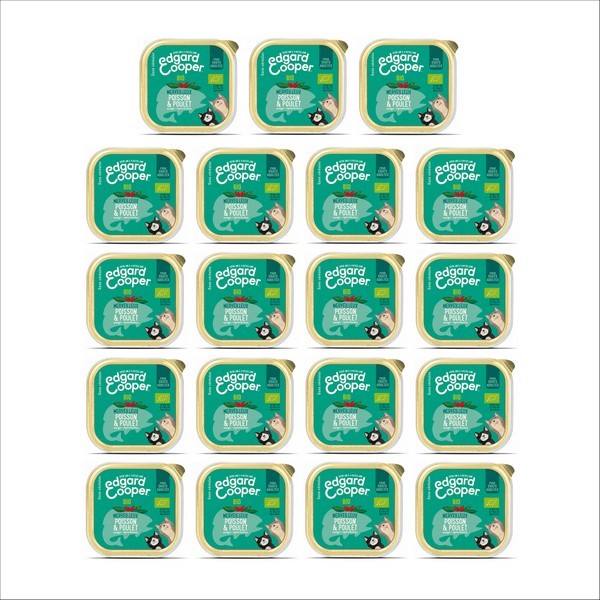 Edgard & Cooper Barquette Au Poisson & Au Poulet Biologiques Sans Céréales Pour Chat Adulte