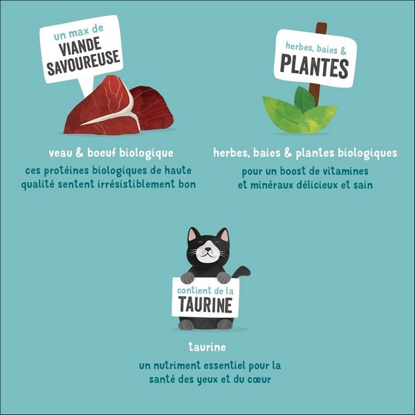 Edgard & Cooper Barquette Au Veau & Au Bœuf Biologiques Sans Céréales Pour Chat Adulte
